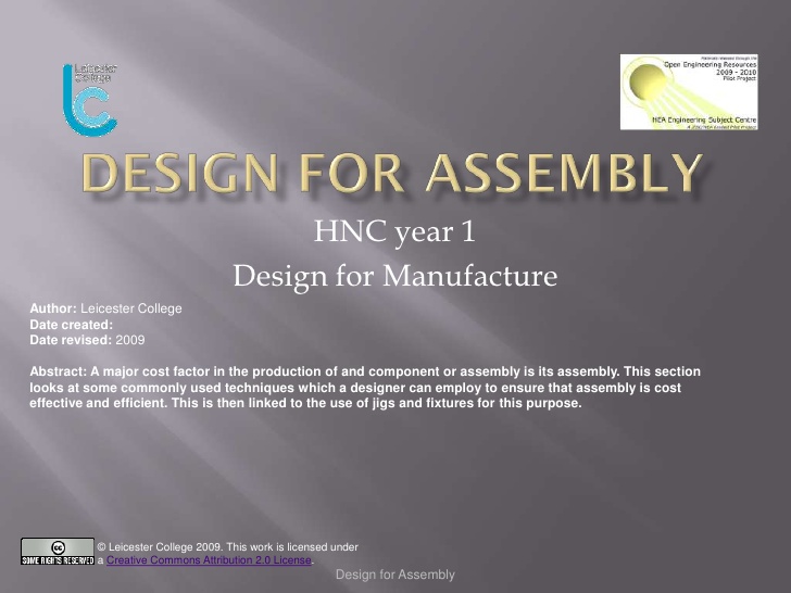 seminar Effective Design & Assembly Technique